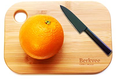 2 PCs Berkvee Small Bamboo Wood Cutting Board Set – Mini Lightweight Wooden Cutting Board- BPA Free