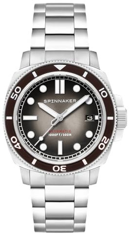 Spinnaker Herren 42mm Hull Diver Automatik Harvest Brown 3-Zeiger-Uhr mit Edelstahlarmband SP-5088-44
