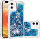 IMIRST Silikon Handy Hülle für Apple iPhone 12 mini, Ecke Airbag Fallschutz Glitzer Treibsand Stoßfest Handyhülle TPU Bumper Sparkle Case für Apple iPhone 12 mini. YBW Love Blue
