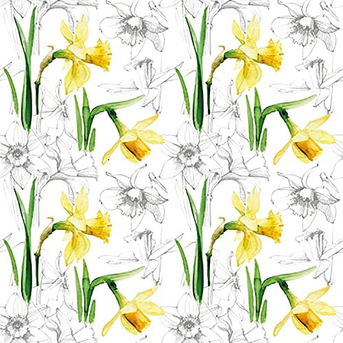 Anniversary House Tiflair Luxuriöse Frühlingsservietten, Frühlings-Narzissen-Design, dicke und starke Lunch-Servietten, 3-lagig, Frühlingsdekorationen, mehrfarbig PJ384020