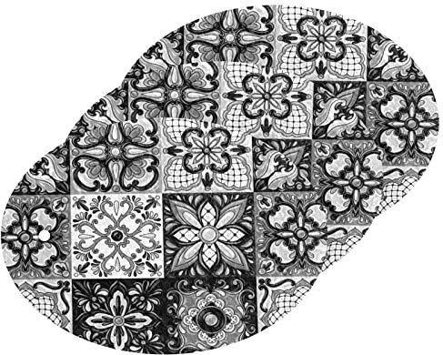 Mexican Talavera Ceramic Tile Ethnic Folk Ornament Italian Pottery 3PCs Scrub Sponges, Two-Sided Dishes Oval Foam Wood Pulp Pop up Sponge Cleaning Kitchen Non-Scratch Compressed Scrubber Sponges