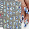 Nagelsticker Selbstklebend, 5D Marmor Nagelsticker Gold Linien Nagel Aufkleber Sticker, 5D Sommer Nail Art Sticker Nagelaufkleber Nageldesign für DIY Nagel Dekoration(3Blatt)
