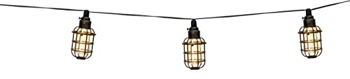 Grundig Solar Lichterkette - Gartenleuchte 10 LED-Laternen - 12 Lumen - Warmweißes Licht - inkl. Solarpanel - Batterielebensdauer 8-6 Stunden - Schwarz