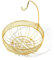 LANDTOM Goldfarbener kreativer abnehmbarer Drahtgeflecht mit seitlichem Bananenhaken, Obstkorb, hochwertiger Obstteller, Obstkorb mit Griff, Snackregal, Schreibtischaufbewahrung (Gold, 28 x 27 x 35