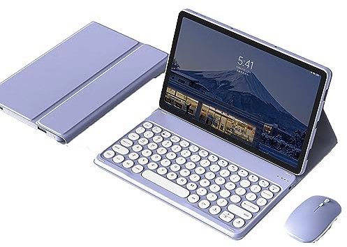 HEUCYL Custodia con Tastiera per Xiaomi Pad 5/5 PRO 11 Pollici con Mouse Tastiera Italiana Wireless Bluetooth Rimovibile Magnetica, Custodia Sottile con Cavalletto Multi Angolo,Viola