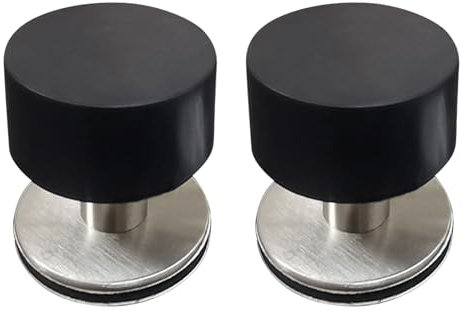 OTAIVE 2pcs Door Stop Stopper,Self-Adhesive Rubber Door Stoppers,Adhesive Mounted Door Stop with Extra Sticker,Stainless Steel Door Stoppers with Sound Dampening Bumper Top