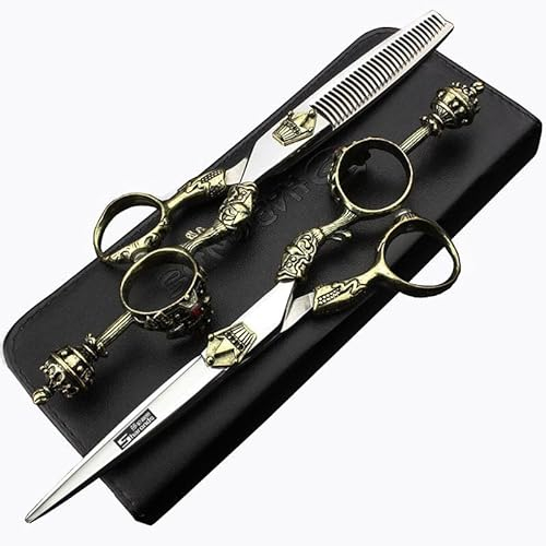 6 Zoll Japan 440C Master Haar Studio Schere Friseur professionelle Modellierung Werkzeuge Retro Griff Shake Drum Design (6 Zoll 2 Stück)