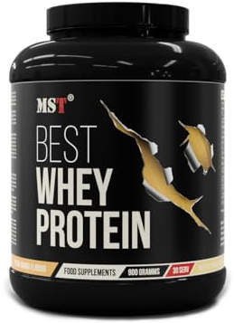 Best Whey Protein with DigeZyme bei MST Nutrition | eiweißpulver | wenig zucker | MADE IN DEUTSCHLAND (Peach Mango, 900 g)