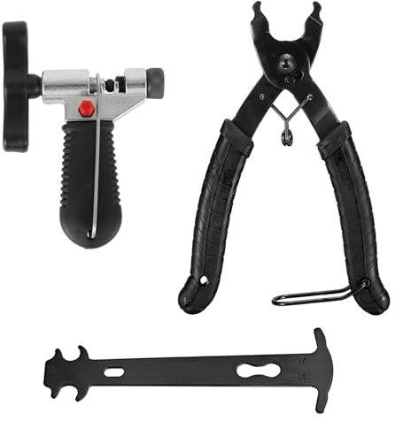 Jenrisben 3 PCS Bike Chain Tool Set Chain Link Removal Tool Bike Chain Plier + Chain Breaker Splitter + Chain Wear Indicator for 6/7/8/9/10 Speed Mountain & Road Bike Chain Repair Tool Kit