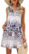 VEUNCOS Damen Sommerkleider für Den Sommer Lässige Tank Kleid Ärmelloses Strandkleid mit Taschen,Weiß Drucken XL