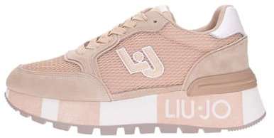LIU JO BA4005 Amazing Papaya Sneakers de sport pour femme en nubuck et tissu rose avec compensation haute, S1506, 35 EU