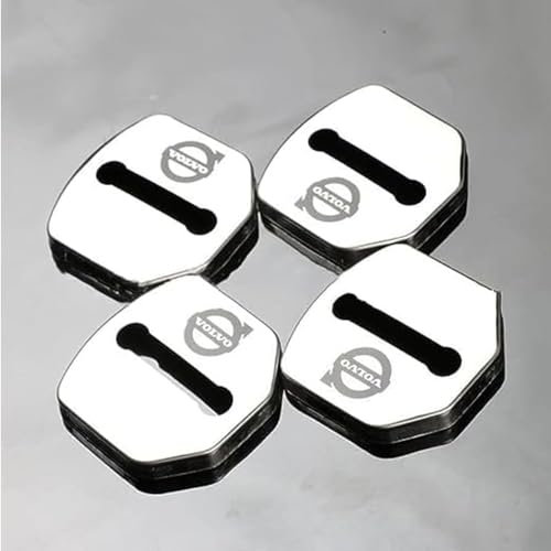 KENANS 4 pack car door lock cover for Volvo V50 XC60 XC40 S60 S90 V90 V70 S90 S80L, stainless steel door lock decoration protective cover door lock cover interior protection accessories