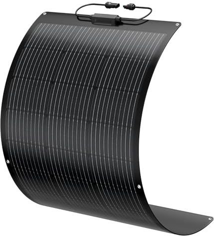 BougeRV 200W Panneau Solaire Souple en Fibre de Verre 10BB Haute Efficacité IP68 Panneau Solaire Flexible 270° Pour Camping Car Voiture Bateau Yacht Jardin Balcon Piscine