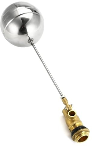 Messing-Schwimmerventil 1/2 Zoll, 3/4 Zoll, 1 Zoll, 2 Zoll, Wassertank-Schwimmerkugelventil, Messing-Außengewinde, Wassersensor, Edelstahl, Hochdruck-Schwimmerkugel (Size : 1/2 inch)