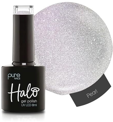 Halo Gel Polish 8ml - Pearl. UV/LED Gel Nail Polish, Long Lasting & Easy To Apply. Nail Art Colours For Manicure & Pedicure. Gel Polish For Professional & Home Use.