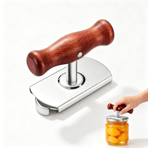 HAPPOW Abrelatas manual con mango de madera, abrebotellas de rosca, abrebotellas de artritis Effortless, abrebotellas de rosca, abrebotellas de rosca, ideal para familia, picnic y negocios