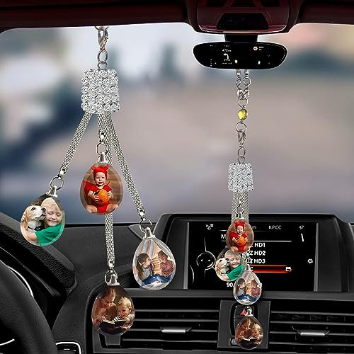 Personalisierte Foto-Autoaufhängung, individueller Auto-Rückspiegel-Hängekristall, individuelle Auto-Innendekoration, individueller Anhänger-Hänge-Fotorahmen