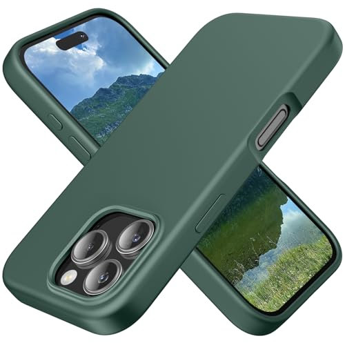TAXXOE Silicone Case Compatible with iPhone 16 Pro Case Soft Ultra Slim Protective Shockproof Liquid Silicone Phone Case,Anti-Scratch Microfiber Lining, 6.3 Pine Green
