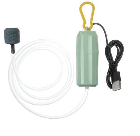 USB Mini Air Pump Aquarium Oxygen Pump Fish Tank Air Aerator Pump Portable Silent Fish Tank Air Pump for Aquarium Fish Tank Air Stone and Pump Kit(Green)