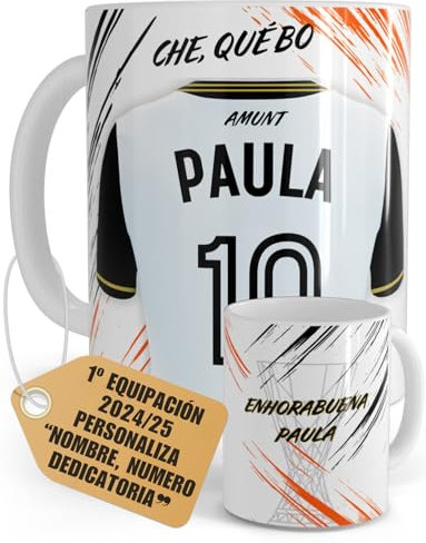 Taza Personalizada Valencia Nombre Número Y Dedicatoria Regalo Original Para Aficionados Apta Microondas Lavavajillas