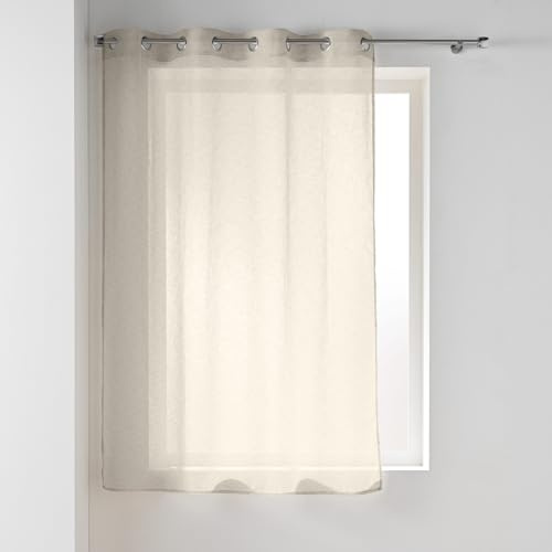 Douceur d'Intérieur, Ösenvorhang, 140 x 180 cm, Mops Leinen, gewebt | Kleine Höhe 180 cm, perfekt für Fenster über einem Heizkörper