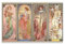 Generisch Alphonse Mucha Vierjahreszeiten-Poster, Kunstwerk, Wandbild, 40 x 60 cm