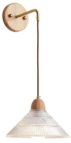 CHCWR Lampe Murale en Verre Bois Mural Appliques, Couches de Chambre à Coucher de Style Japonais lumière de la Maison