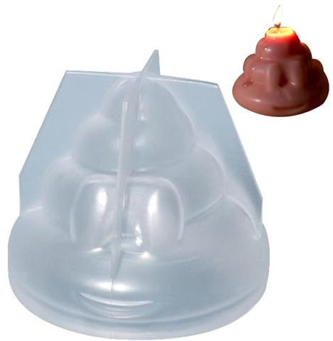 Raypontia 3Stk Silikonform Poop Kerzenformen - 6,5 Cm Kerzenformen Poop Form Silikon Kuchenform, Silikonform Zubehör Zur Kerzenherstellung, Silikonformen Zum Backen, Scherz Requisiten Für Aprilscherze