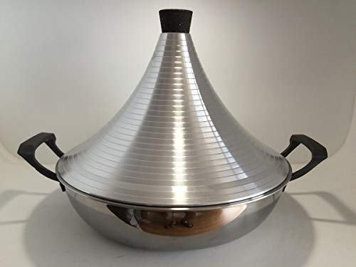 Antihaft-Tajine, Edelstahl-Turm-Eintopf, Trockentopf, Antihaft-Schongarer, Meeresfrüchte, Pfanne mit hohem Deckel, elektromagnetischer Kocher, marokkanischer Tajine-Auflauf, 24 cm, 21-303 (F