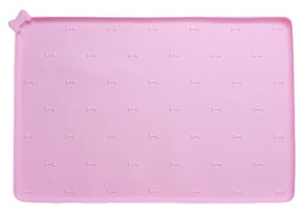 Fütterungsmatte, Hunde Essen Matte, Kätzchen Food Pad, 23,6 x 15,7 Zoll Silikon Anti-Rutschmatte für Haustier Fütterung schnell trocknend Anti-Spill Faltbar Küche Innensäule Essblock für Hunde Katzen