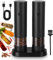 Cexovo Lot de 2 Ensemble de Moulin à Poivre Électrique, Moulin à Sel et Poivre électrique avec Base, 2 Vitesses de Mouture Réglable, Rechargeable USB, Salieres et Poivrieres Electrique avec Brosse