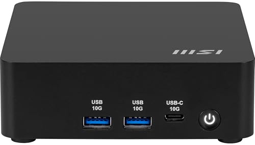 MSI Cubi NUC AI 1UMG-023DE– Intel® Core™ Ultra 5 125H CPU, 8 GB DDR5, 256 GB M.2 SSD, USB 10 Gbit/s Typ C und A, Thunderbolt™ 4 und HDMI™ 2.1, Wi-Fi 6E, Bluetooth 5.3 – Schwarz, Windows 11 Pro