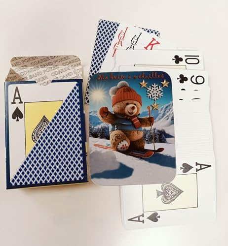 Leimonri Travel Playing Cards, Gold Foil Waterproof Deck of Cards with Gift Box, Magic Poker Cards, Perfect for Party and Game (Classic Edition) Fade-Resistant Poker Cards (BLU)