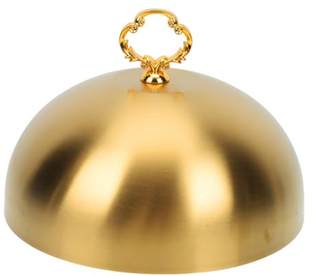 GARVALON Grilldeckel aus Edelstahl 14cm Goldfarben Dampfdeckel für Steak und Gemüse Verdickte Kugelabdeckung für Gleichmäßiges und Wärmespeicherung