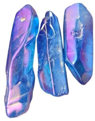 FNYUVNFAF Stone Titanium Aqua Blue Aura Quartz Crystal Cluster (100g)