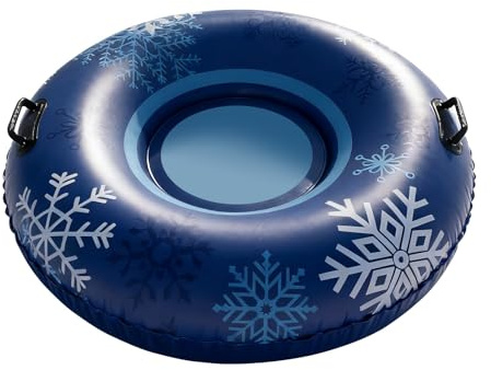 Snowtube Luge à Neige Gonflable XXL pour et Adultes - Coque de Sol Dur antidérapante - Luge Glissante pour Le Plaisir de Luge en Hiver - pour Les activités familiales comme Le Ski - Bleu