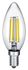 Trio Leuchten LED Leuchtmittel, Glas, E14, 4 W, Klar, 3.5 x 3.5 x 9.9 cm, 989-4470
