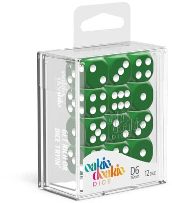 Oakie Doakie Dice Unisex – Erwachsene W6 Würfel 16 mm Solid, Grün