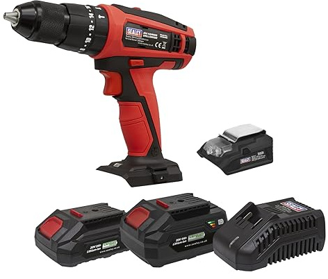Sealey CP20VDDKIT 20V Ø13mm Hammer Drill/Driver Kit - 2 Batteries