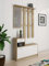 Dmora - Eingangsmöbel Sargassi, Moderner Eingang, Wandgarderobe, Multifunktions-Aufbewahrungskonsole, 100x26h190 cm, Weiß und Eiche