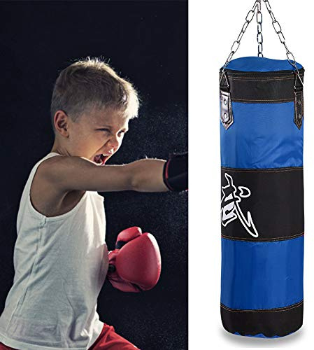 Boxsack Schwer Punchingsack Sandsäcke Punchingsäcke mit Eisenkette und Erweiterungshaken für Handbinden Kickboxen Muay Thai Training Fitness (80cm)