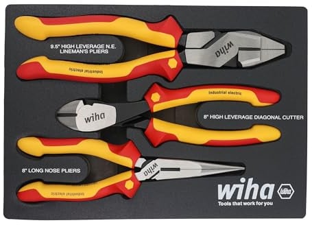 Wiha 32960 | 3 Piece Insulated Pliers and Cutters Tray Set