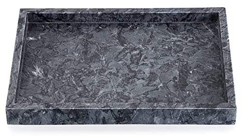 SUMTREE Vassoio da portata in marmo, piatto da portata, vassoio, portagioie, per tavolino da salotto, scrivania, cucina, bagno (ottagonale, nero)