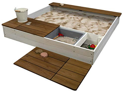 Meppi Sabbiera Laboe Bianco/Marrone - Sandbox in legno - Sandbox