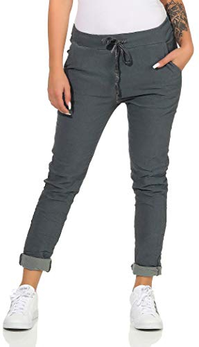 MATY FASHION Damen Hose Stretch Sweatpants aus Baumwolle Jogginghose für Freizeit Boyfriend Baggyhose 39 (Einheitsgröße 36-42, Modell 6)