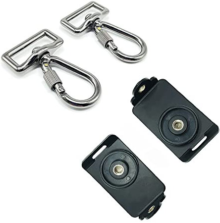 Fotocamera 1/4 Vite Piastra a sgancio rapido con gancio di sicurezza adatta per fotocamere reflex, microcamere, treppiedi per fotocamera (2 PCS-2)
