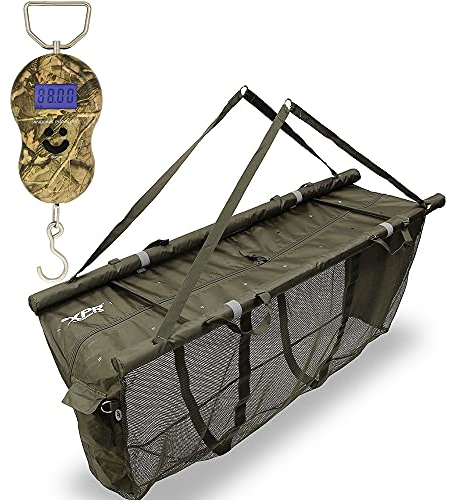 DNA Leisure NGT XPR Sac de pêche à la carpe flottant avec pesée 40 kg Camouflage électronique Fonction tare