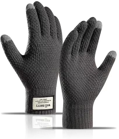 TAGVO Winterhandschuhe Touchscreen Handschuhe, Handschuhe & Fäustlinge für Damen, Strick Fingerhandschuhe Sport Warm und Winddicht Handschuhe für Skifahren Radfahren