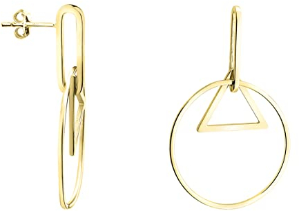 SOFIA MILANI - Damen Ohrringe 925 Silber - vergoldet/golden - Kreis Dreieck Ohrhänger - E1511