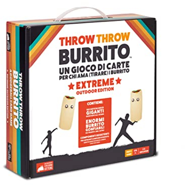 Asmodee - Throw Throw Burrito: Extreme Outdoor Edition, Gioco da Tavolo con Burrito Giganti, 2-6 Giocatori, Edizione in Italiano